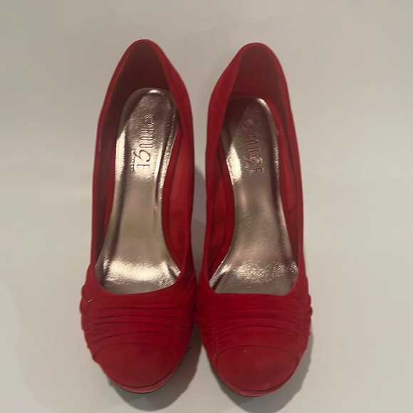 Rouge! Shoes Cherry Red Suede Wedge Poshmark